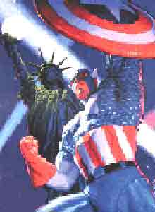 When Captain America throws his might missile defense shield